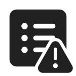 Text Bullet List Square Warning SVG Icon